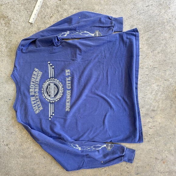 Vintage Harley Davidson Long Sleeve Shirt Ed Hardy Afflic Tattoo Flame XL Y2K - Picture 4 of 6